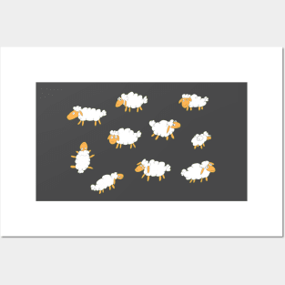 Sheep in a pasture Posters and Art